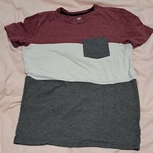 3/$10 💫 Old Navy Kids Tri-Color T-Shirt - Maroon, Light Gray, Charcoal